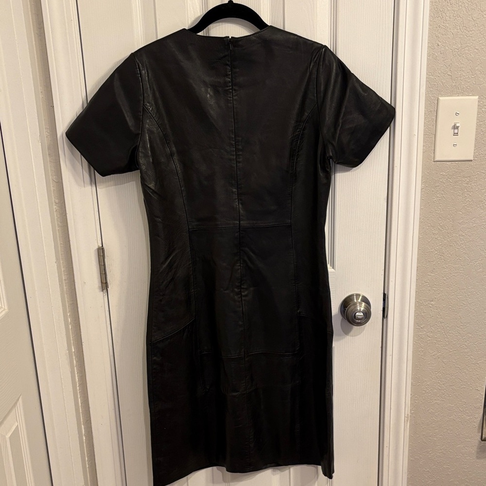Bod & Christensen Leather Short Sleeve Fitted Dress - Picture 5 of 15